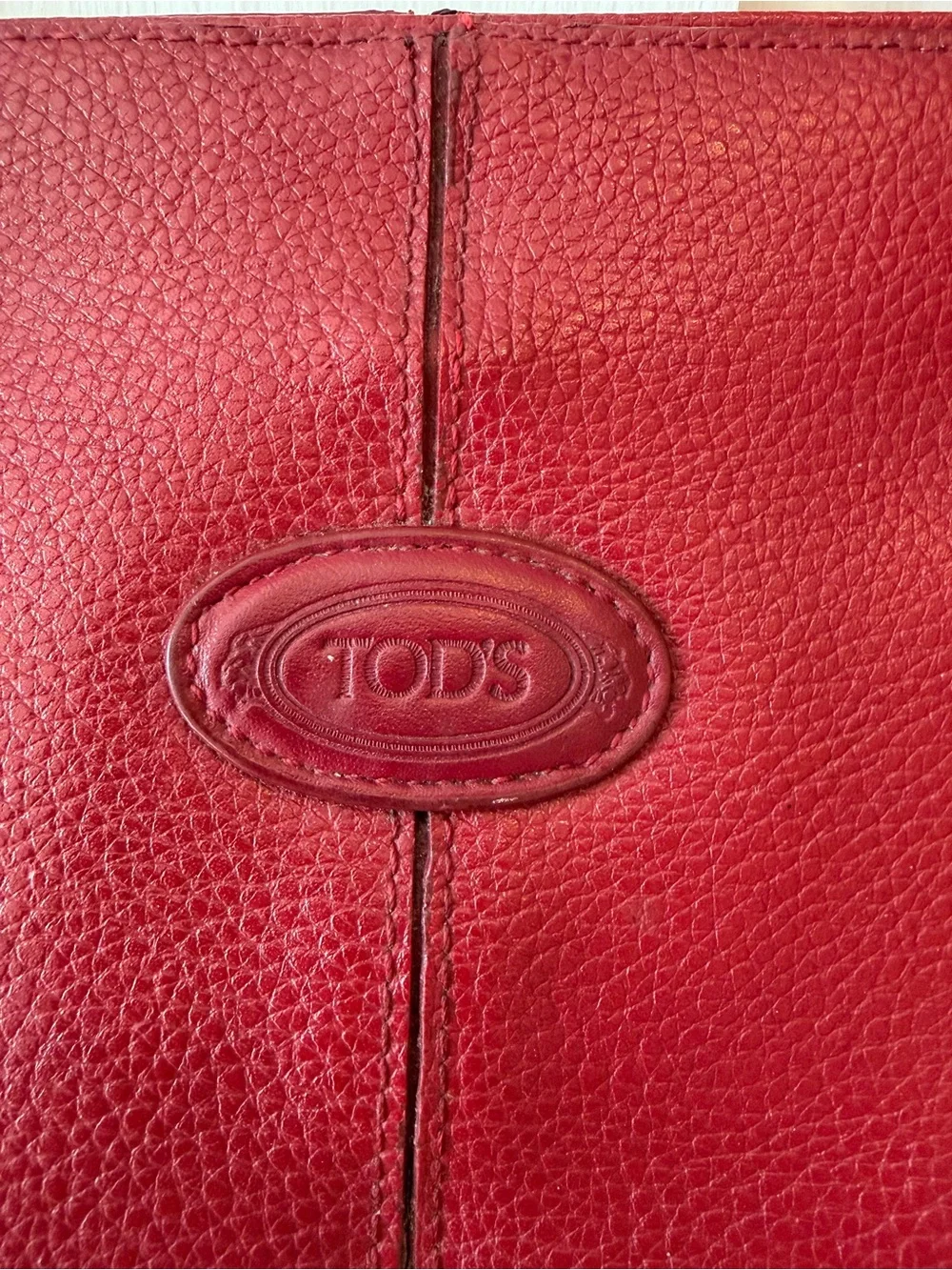 Tod’s Red Pebbled Leather Tote Style Bag
